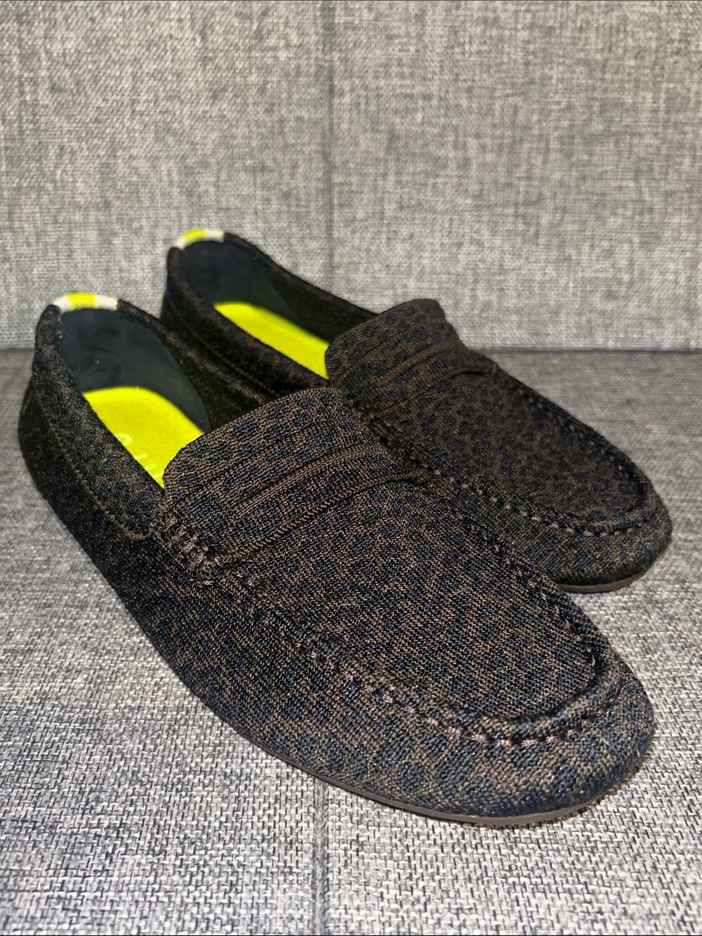 Rothy's -THE DRIVER in “Chocolate Spot” Textured Penny Loafers